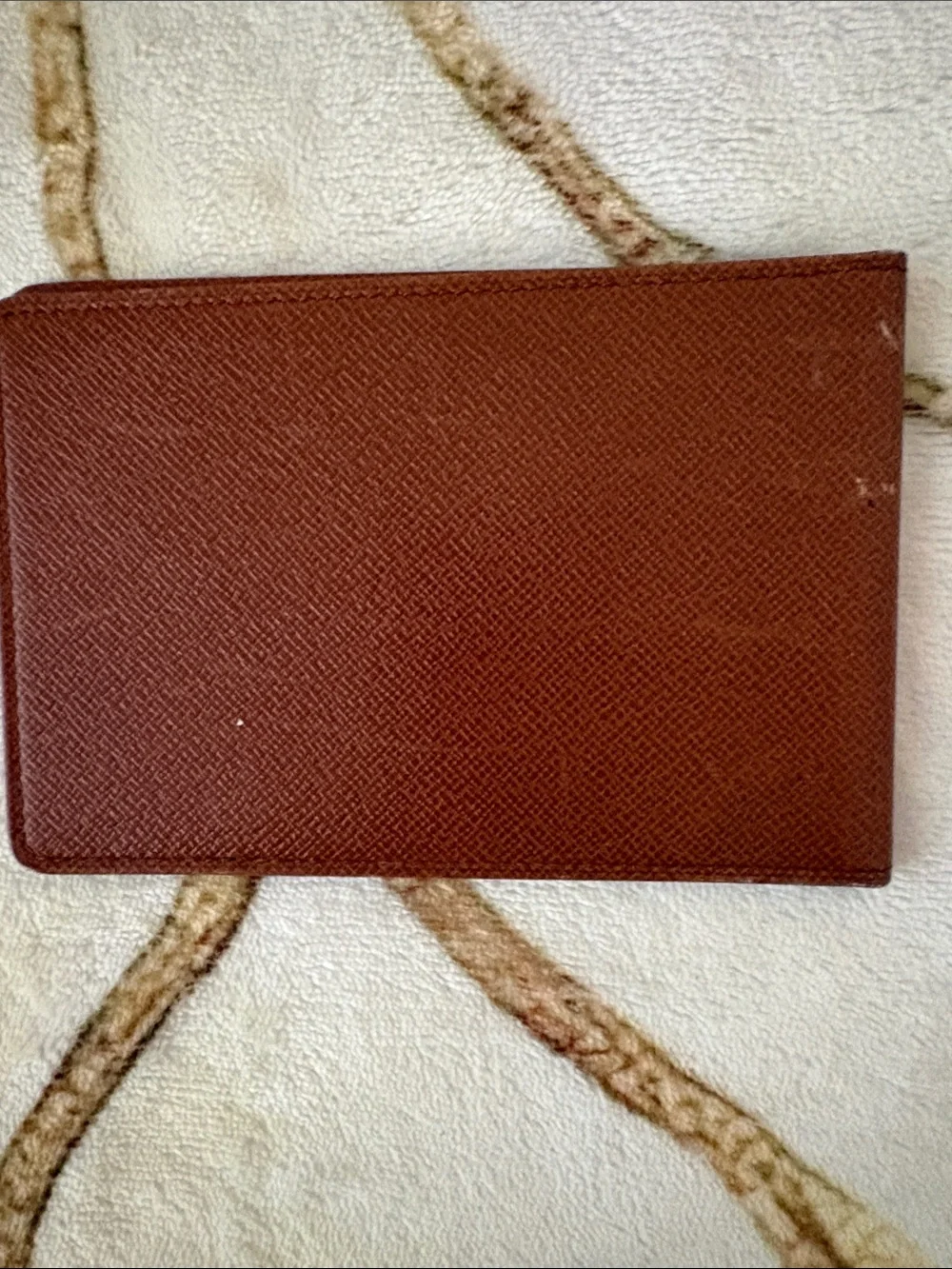 Louis Vuitton Vintage Brown Taiga Leather Bifold Card Holder / Wallet